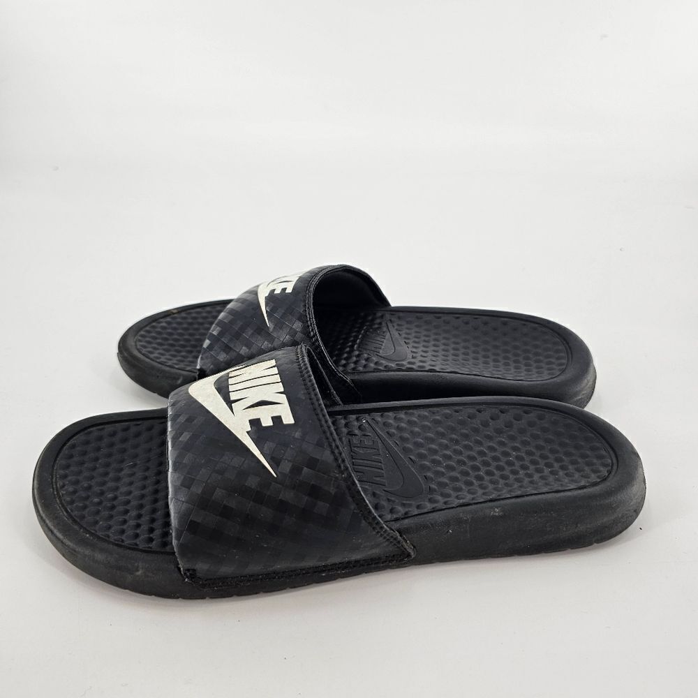 Nike 7 slides sandals slip on womens black gym workout - Picture 3 of 5